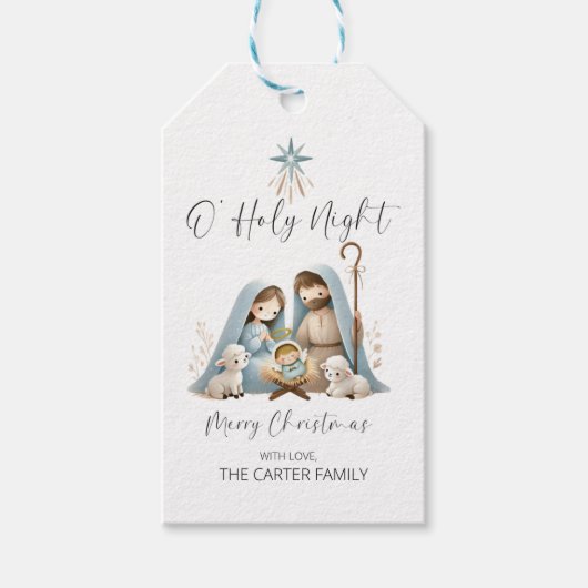 キリストの誕生シーン クリスマス ギフトタグ (正面)