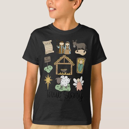 キリストの誕生ストーリーTシャツ イエスキリストの降誕 Tシャツ (正面)
