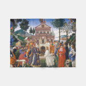 キリストの誘惑、サンドロ・ボッティチェリ フリースブランケット (正面(横))