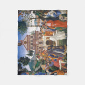 キリストの誘惑、サンドロ・ボッティチェリ フリースブランケット (正面)