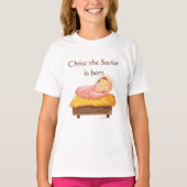 キリストの赤ちゃんが生まれた Tシャツ (正面)