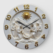 キリストの降誕のマーブル像 ラージ壁時計 (正面)