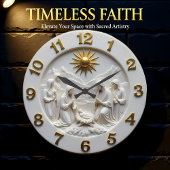 キリストの降誕のマーブル像 ラージ壁時計