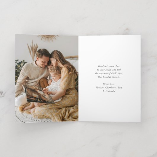 キリストの降誕の場面の赤ちゃんイエス キリスト教の宗教的 箔シーズンカード (内側レイダウン)