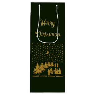 キリストの降誕、宗教的なクリスマス ワインギフトバッグ