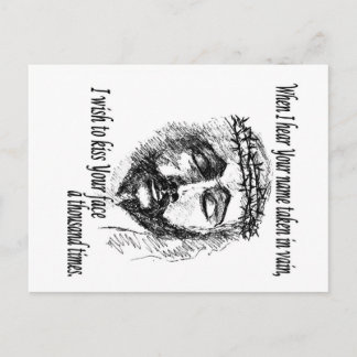 キリストの頭とことわざのポストカード。 ポストカード