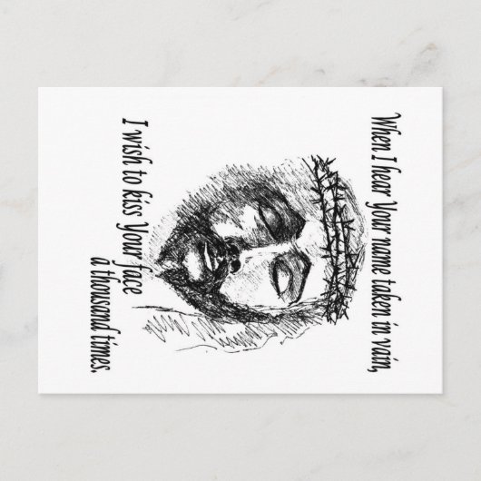 キリストの頭とことわざのポストカード。 ポストカード (正面)