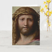 キリストの頭像(コレッジョ) カード (黄色い花)