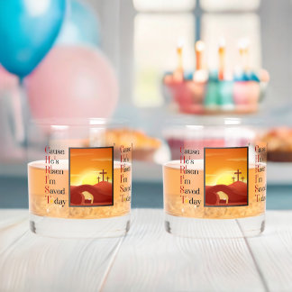 キリストの頭字語プリントロックガラスセット ウイスキーグラス