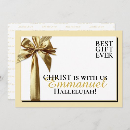 キリストはクリスマス最高のに私達の賜物だ シーズンカード (正面/裏面)