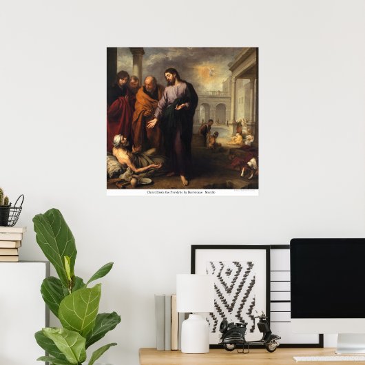 キリストはバルトロメ・ムリロによって麻痺を癒す ポスター (ホームオフィス)