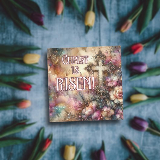 キリストはフローラエレガント水の色のクロス上昇 シーズンカード
