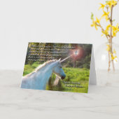 キリストは一角獣（ユニコーン）聖アンブローズ引用文 カード (黄色い花)