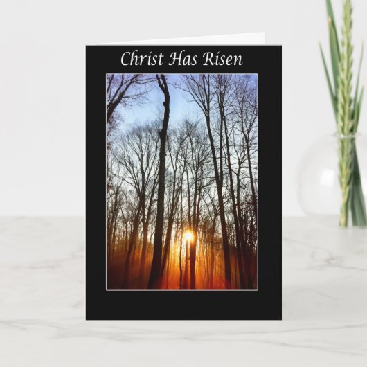 キリストは上がった日の出のイースターカードを持っています シーズンカード (正面)