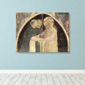 キリストは二つのドミニカの修道士を歓迎する(フレスコ) (de キャンバスプリント (インサイチュ (ウッドフロア))