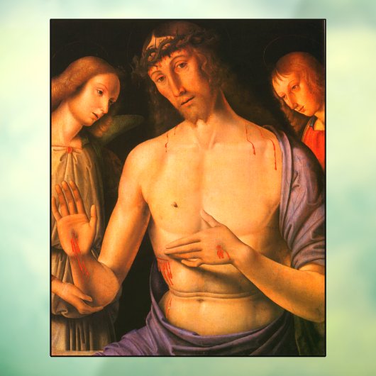 キリストは二つの天使に支えられジョバンニサンティ1490 ウィンドウサイン (シート3)