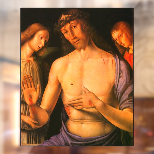 キリストは二つの天使に支えられジョバンニサンティ1490 ウィンドウサイン (シート2)