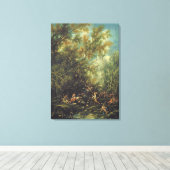 キリストは天使によって出席し， c.1725-30 (cの油) キャンバスプリント (インサイチュ (ウッドフロア))