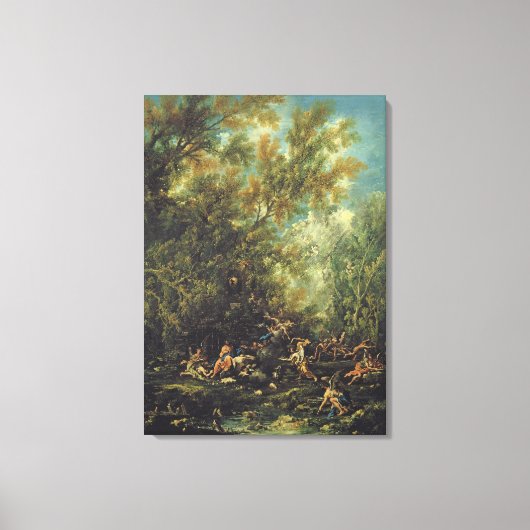 キリストは天使によって出席し， c.1725-30 (cの油) キャンバスプリント (正面)