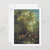 キリストは天使によって出席し， c.1725-30 (cの油) ポストカード (正面/裏面)