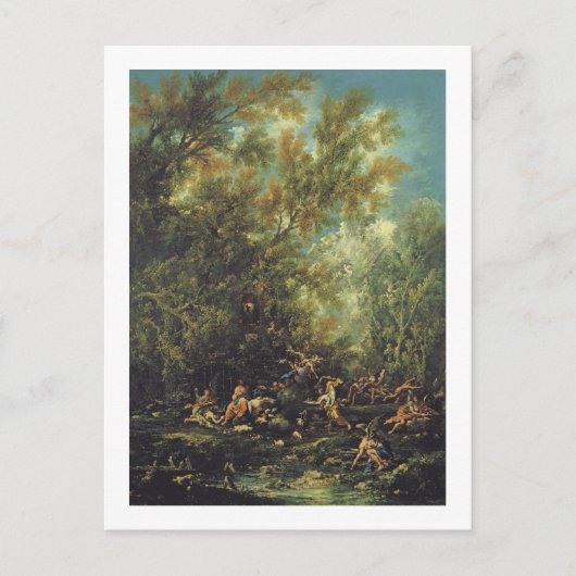 キリストは天使によって出席し， c.1725-30 (cの油) ポストカード (正面)