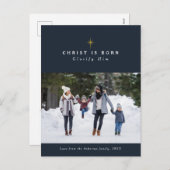 キリストは宗教的生まれなクリスマスの写真だ シーズンポストカード (正面/裏面)