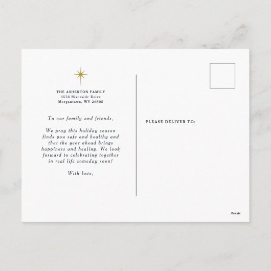 キリストは宗教的生まれなクリスマスの写真だ シーズンポストカード (裏面)