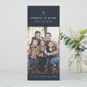 キリストは宗教的生まれなクリスマスの写真カード シーズンカード (スタンド正面)