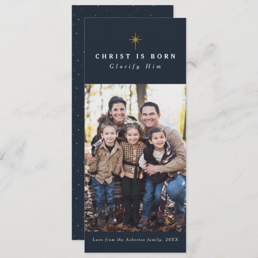 キリストは宗教的生まれなクリスマスの写真カード シーズンカード (正面/裏面)
