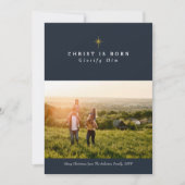 キリストは宗教的生まれなクリスマスの写真カード シーズンカード (正面)
