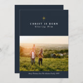 キリストは宗教的生まれなクリスマスの写真カード シーズンカード (正面/裏面)