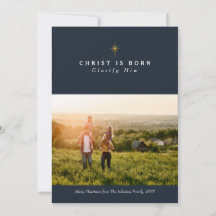 キリストは宗教的生まれなクリスマスの写真カード