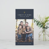 キリストは宗教的生まれなクリスマスの写真カード シーズンカード (スタンド正面)