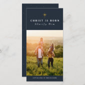 キリストは宗教的生まれなクリスマスの写真カード シーズンカード (正面/裏面)