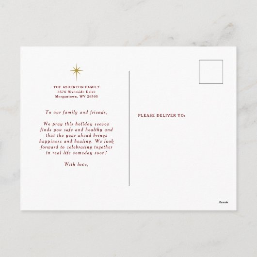 キリストは宗教的生まれなクリスマスの写真マルーンだ シーズンポストカード (裏面)