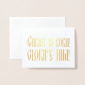 キリストは彼生まれの宗教的な出生を讃える 箔カード (封筒付き正面)