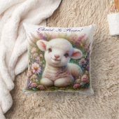 キリストは復活された復活祭の子羊フローラクリスチャン クッション (ブランケット)