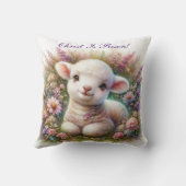 キリストは復活された復活祭の子羊フローラクリスチャン クッション (裏面)