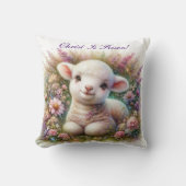 キリストは復活された復活祭の子羊フローラクリスチャン クッション (正面)