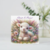 キリストは復活された復活祭の子羊フローラクリスチャン シーズンカード (スタンド正面)