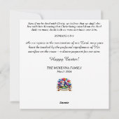 キリストは復活された復活祭の子羊フローラクリスチャン シーズンカード (裏面)