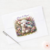 キリストは復活された復活祭の子羊フローラクリスチャン スクエアシール (封筒)