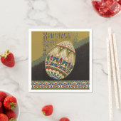 キリストは復活したヴィンテージロシアのイースター卵 スタンダードカクテルナプキン (インサイチュ)