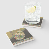 キリストは復活したヴィンテージロシアのイースター卵 ストーンコースター (横)