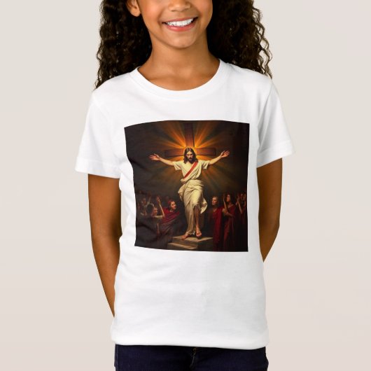 キリストは復活した女の子のTシャツ Tシャツ (正面)