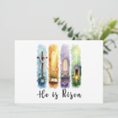 キリストは復活した！ イエス・キリストを信じる者たちへ 喜びに満ちた復活祭を！ 招待状 (スタンド正面)