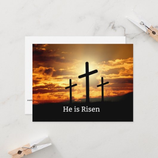 キリストは復活した、イースターのお祝い カード (正面/裏面インサイチュ)