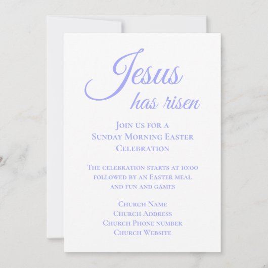 キリストは復活した キリスト教 イースター 教会 日曜日 招待状 (正面)