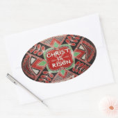 "キリストは復活した"ピサンキーパスチャ/イースター卵ステッカー 楕円形シール (封筒)