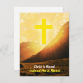 「キリストは復活した」英語イースター シーズンカード (正面/裏面)